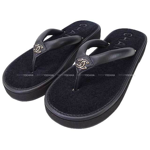 2024年 春夏 新作 CHANEL シャネル サンダル トング ココマーク #37 黒