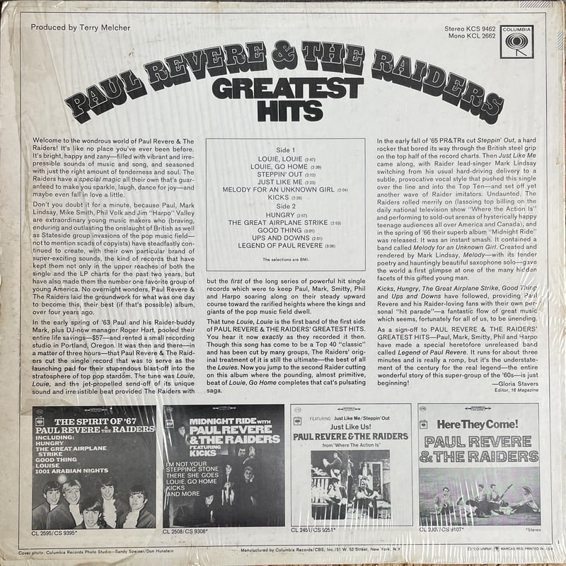 PAUL REVERE & THE RAIDERS / Greatest Hits | Osc