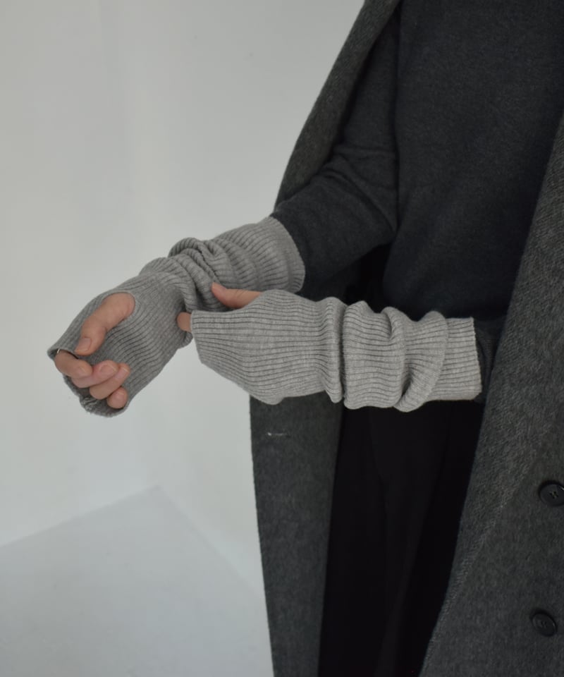 mb-gloves-02012 ロングタイプ リブアームウォーマー エクリュ グレー