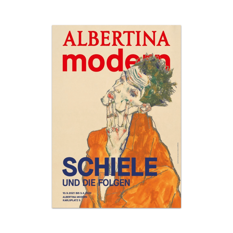 Egon Schiele - Self-Portrait in Orange Jacket |