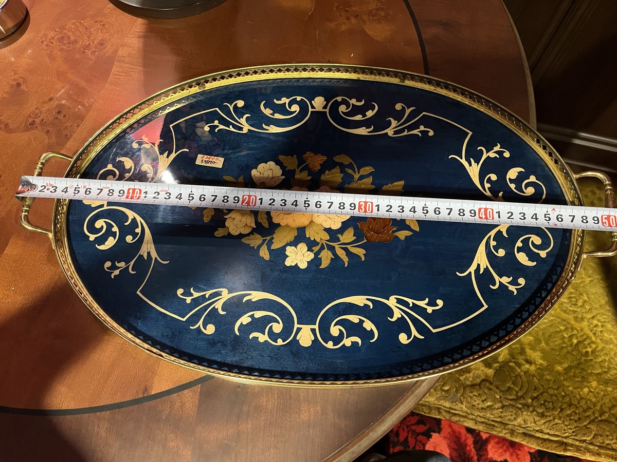 イタリア製 アンティークトレー 象嵌細工 お盆 | アンティーク家具と