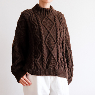 Ravelry: Diamond aran sweater pattern by HELLO, HYGGE LIFE