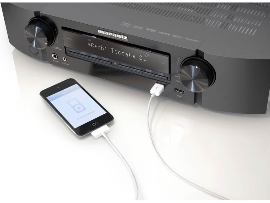 Marantz NR1603 7.1-channel home theater receiver with Apple