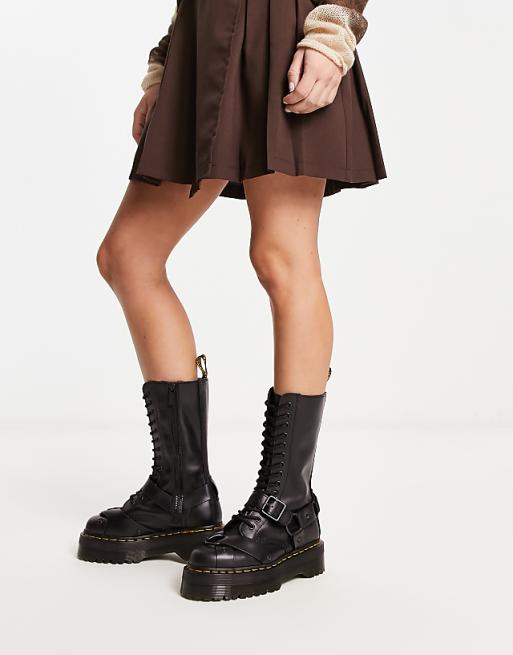 Dr Martens 1914 quad harness leather boots in black | ASOS