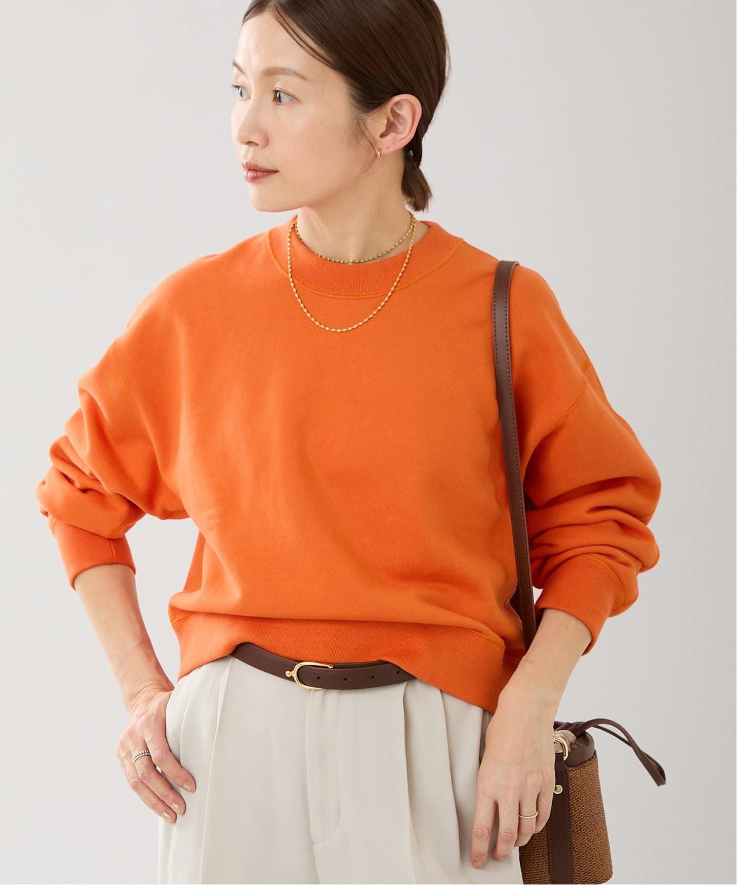 追加4》コットン裏毛クロップドプルオーバー（スウェット）｜IENA