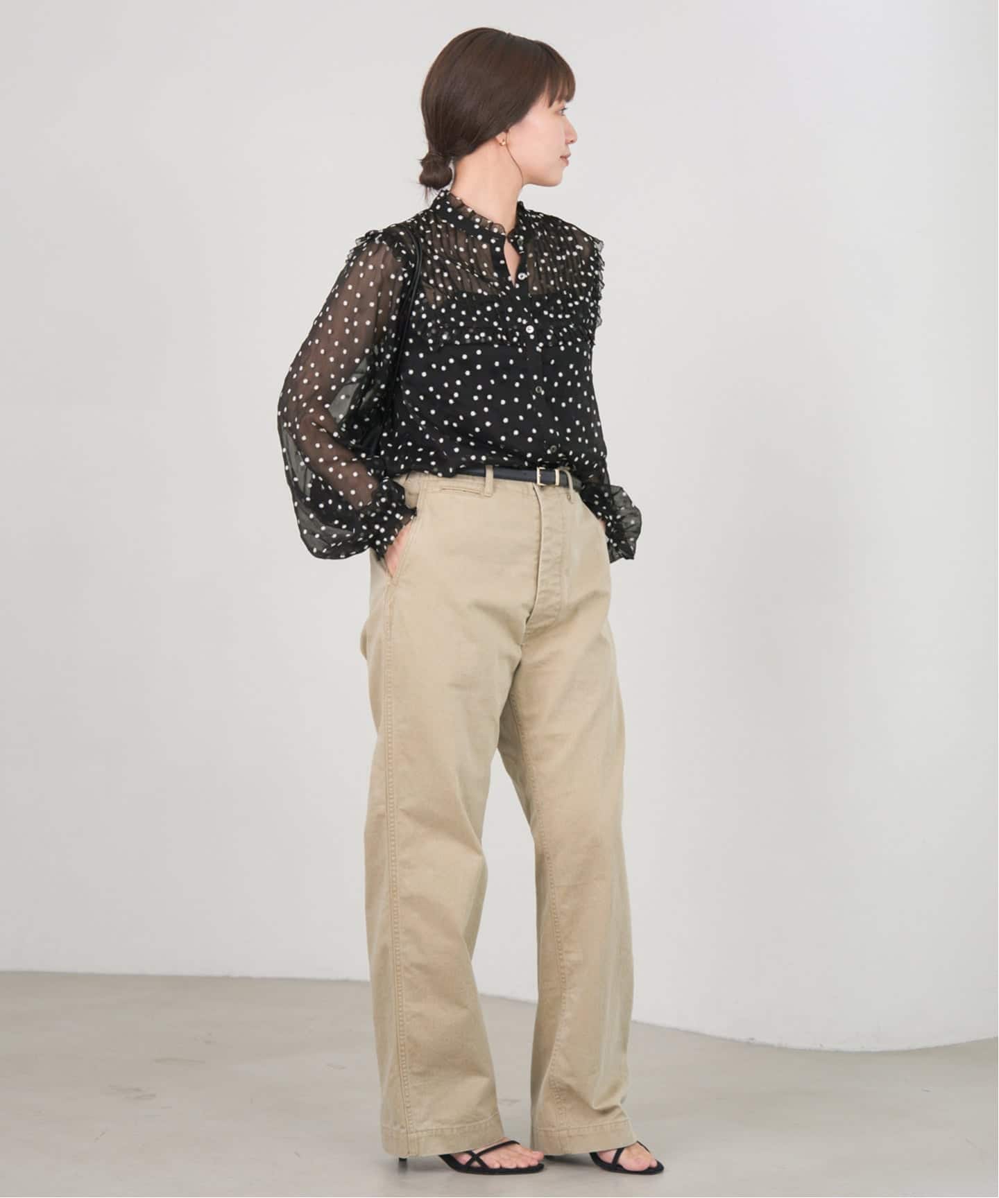 WEB限定/追加2》楊柳フリルピンタックブラウス（シャツ／ブラウス