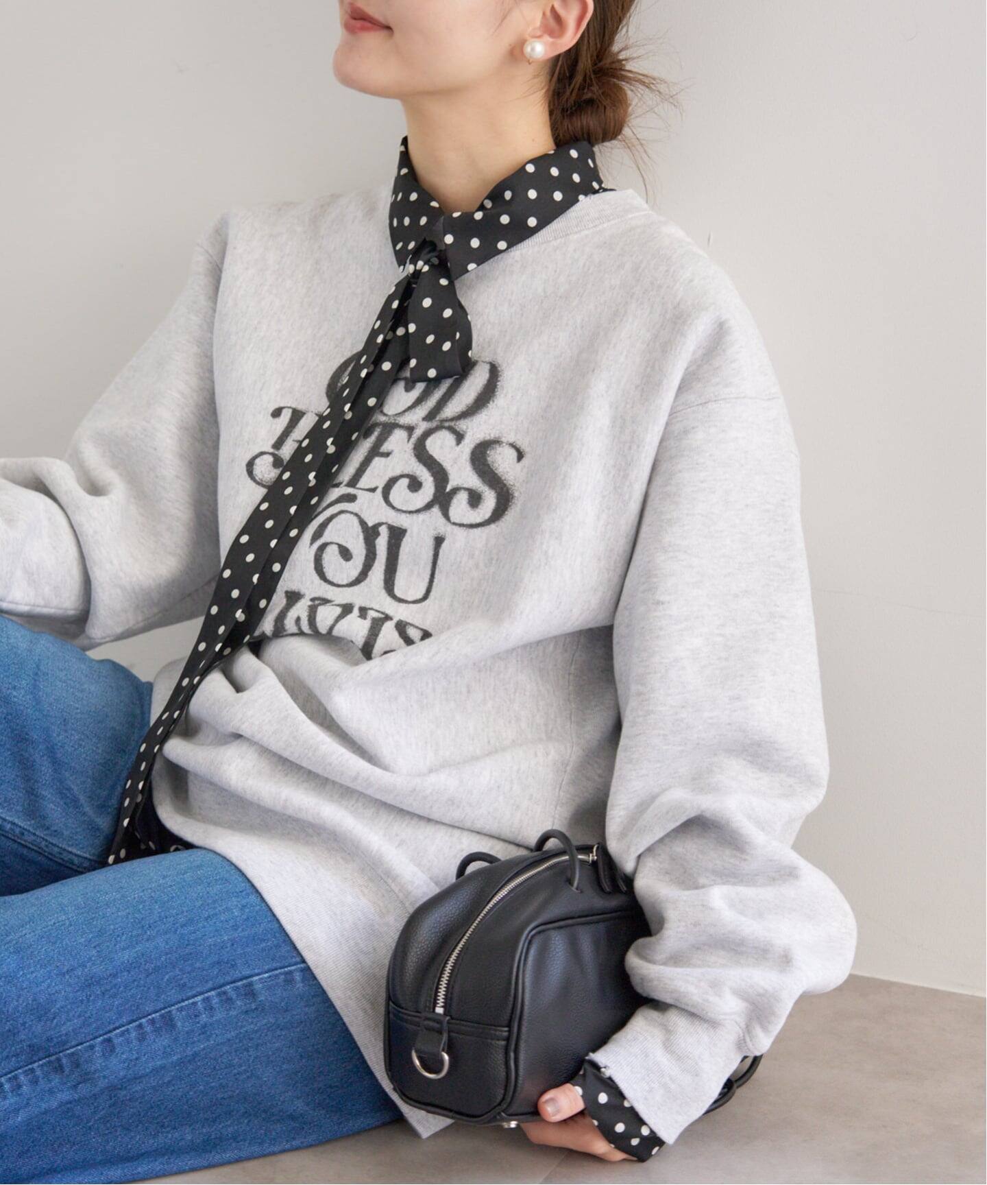 WEB限定/追加2》サテンドットタイ付ブラウス（シャツ／ブラウス