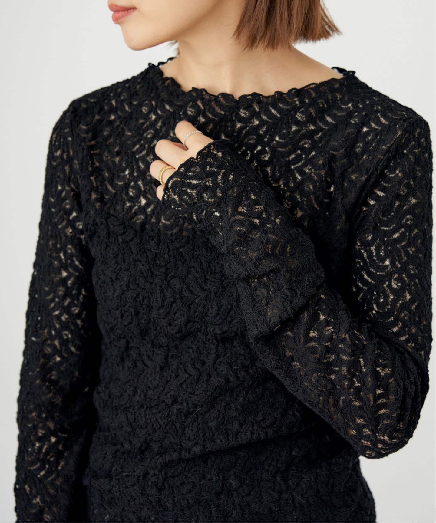 リーフレース ボトルネックプルオーバー（Tシャツ／カットソー）｜IENA