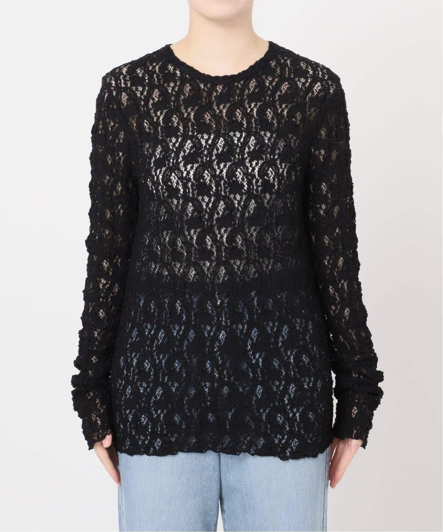 追加2》Flowerストレッチレースプルオーバー（Tシャツ／カットソー