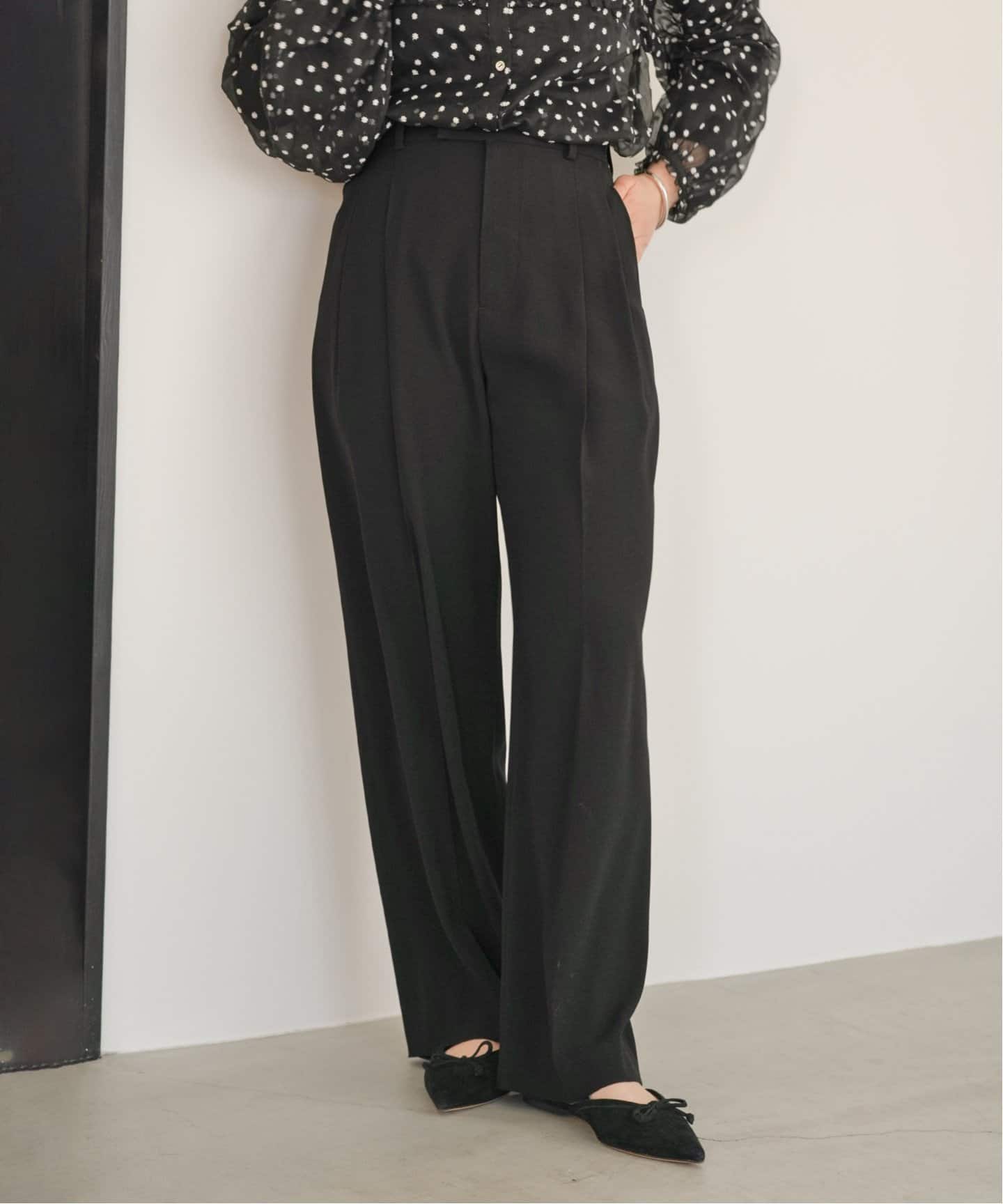 追加2》TA/PL ジョーゼットタックワイドパンツ（スラックス）｜IENA