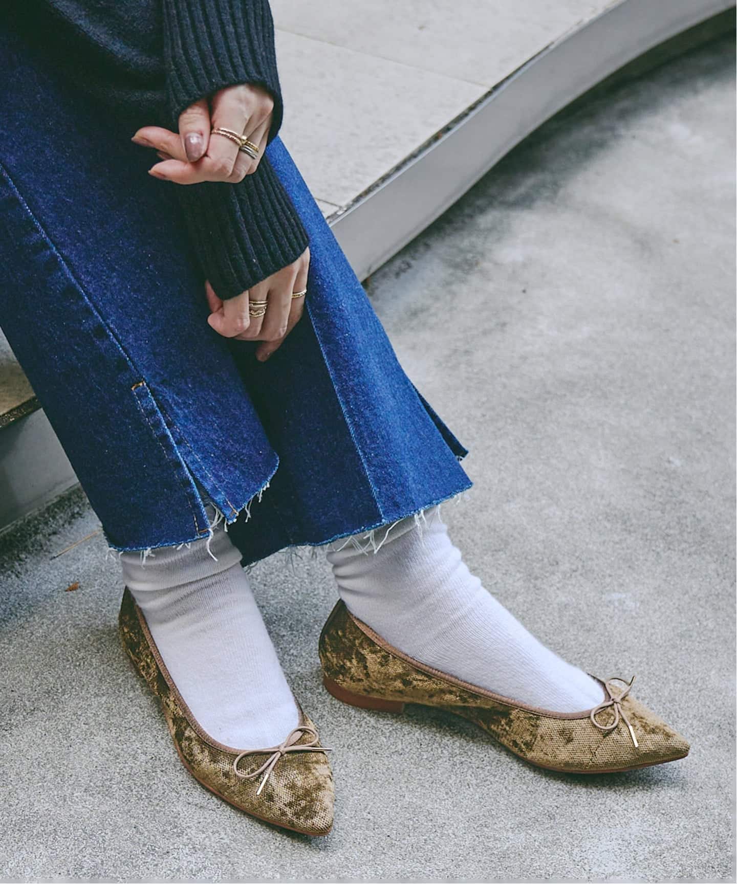 追加》ポインテッドギャザーバレエ（バレエシューズ）｜LE TALON（ル