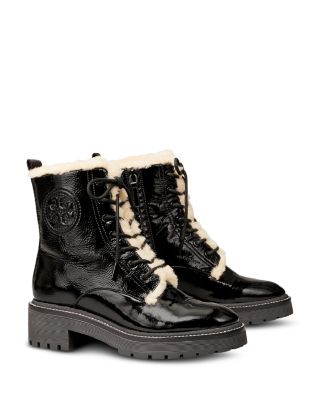 Tory Burch Women's Miller Shearling Combat Boots | Bloomingdale's