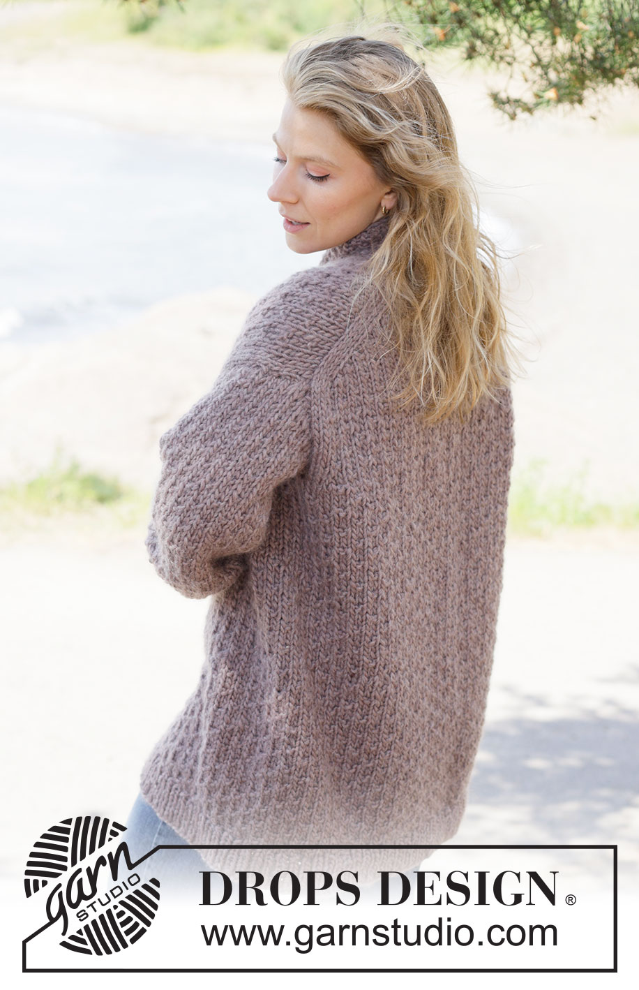 Chestnut Hug Cardigan / DROPS 262-19 - Free knitting patterns by