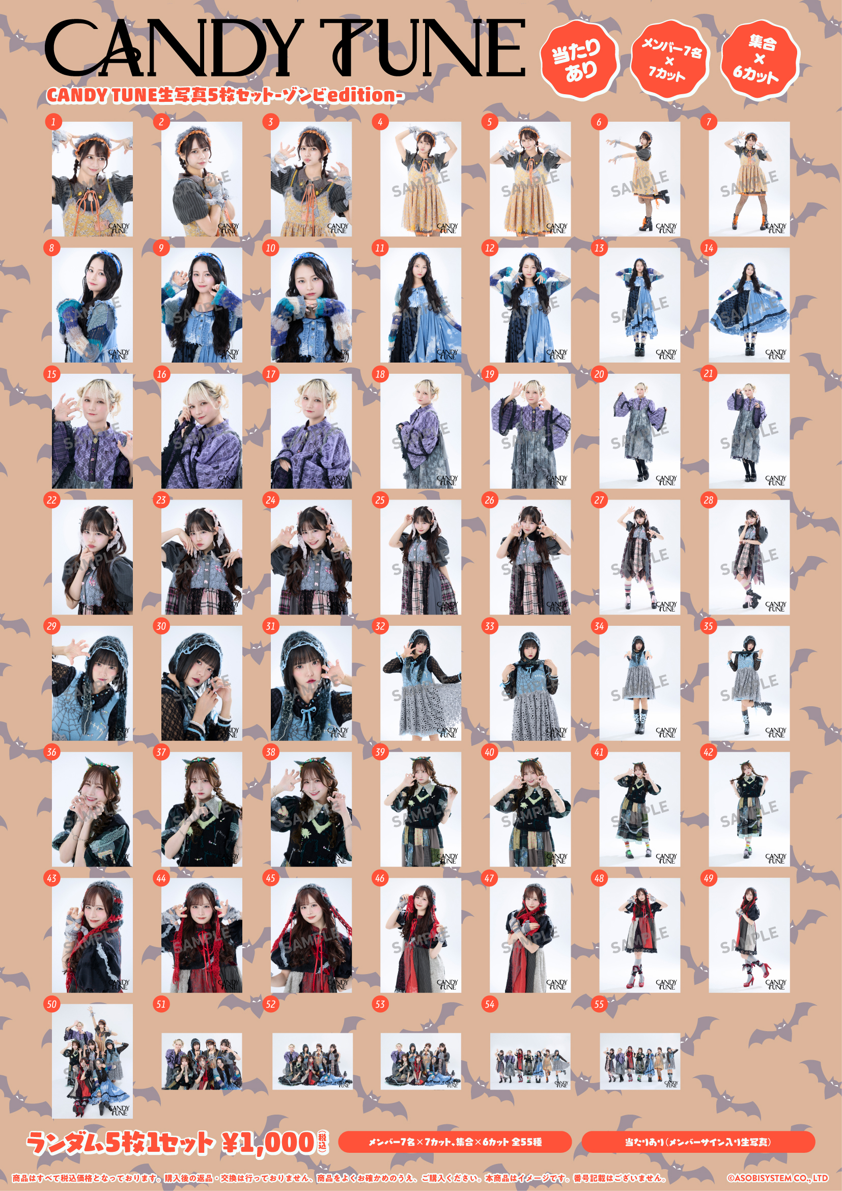 CANDY TUNE 生写真5枚セット -ゾンビ edition-【ASOBIMALL(アソビモール)】