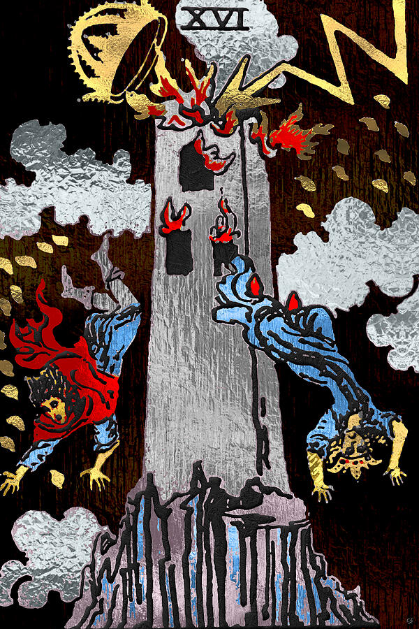 Tarot Gold Edition - Major Arcana - The Tower by Serge Averbukh