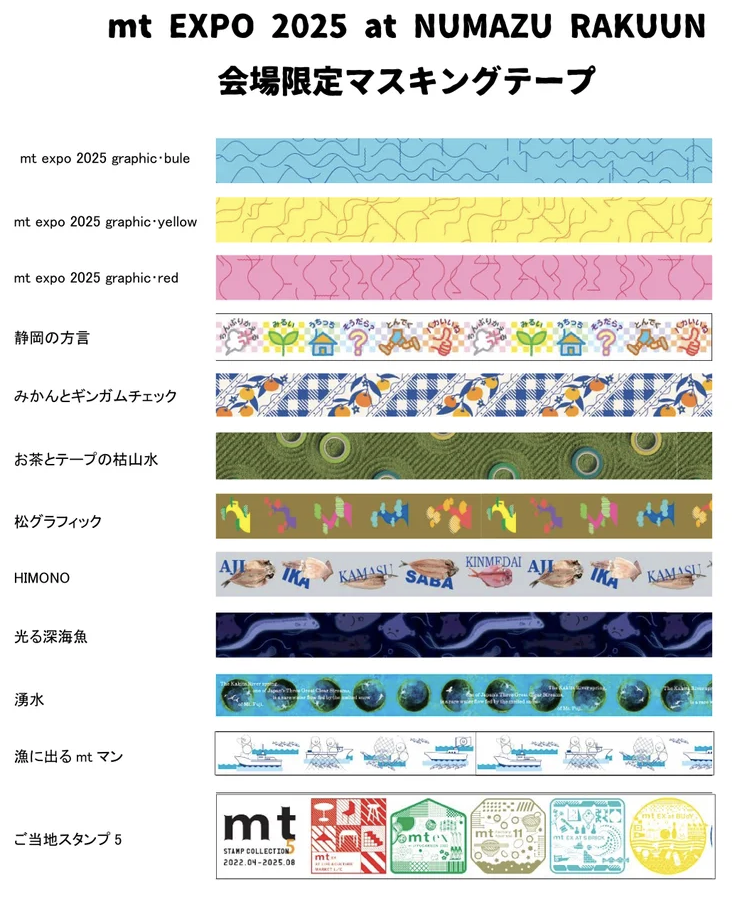 mt EXPO 2025 at NUMAZU RAKUUN」会場限定マスキングテープ（関連画像