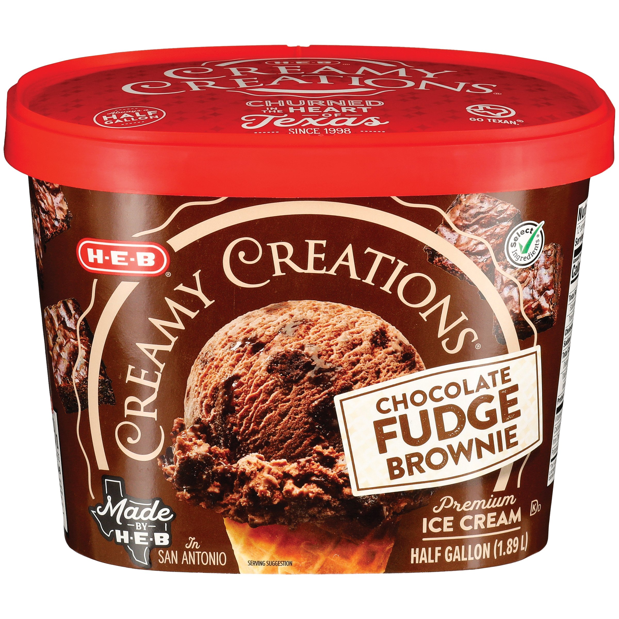 H-E-B Creamy Creations Chocolate Ice Cream, 1/2 gal | Joe V's
