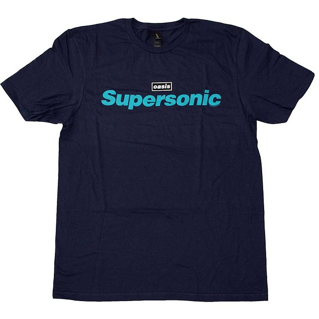 Oasis Supersonic Title Colour T-Shirt Blue New | eBay