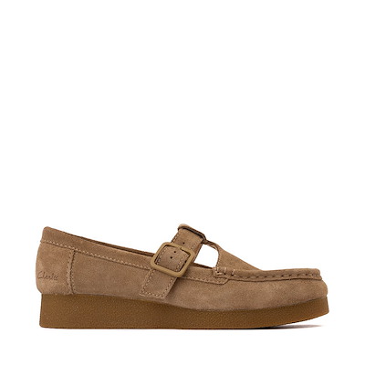 Womens Clarks Wallabee Evo T-Bar Mocassin - Dark Sand | Journeys