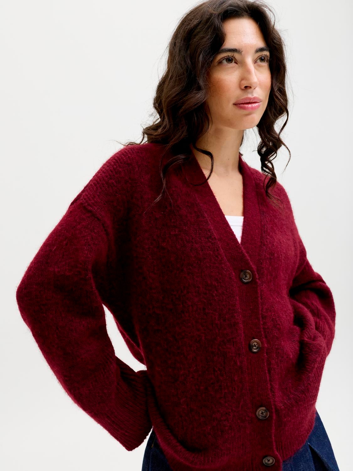 JXROSANNA Knitted cardigan | Dark Red | JJXX®