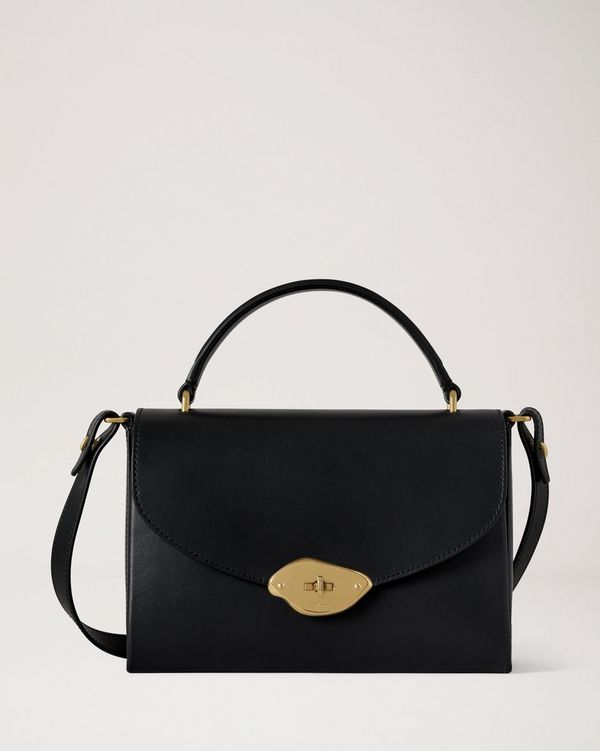 Mulberry | ラナ トップハンドル | ブラック ハイグロスレザー | Women