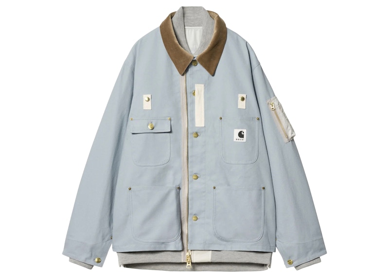 sacai×Carhartt ブルー モッズコート サイズ2 sacai×Carhartt ブルー