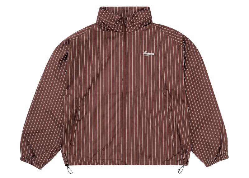 Supreme Reflective Pinstripe Track Jacket Brown Men's - FW24 - US