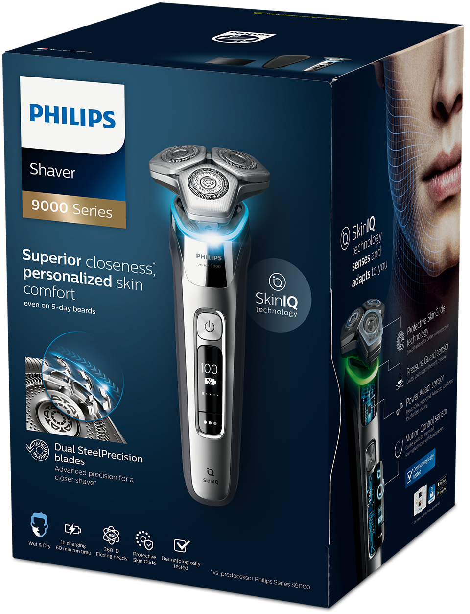 Shaver series 9000 Wet & Dry electric shaver with SkinIQ S9985/50