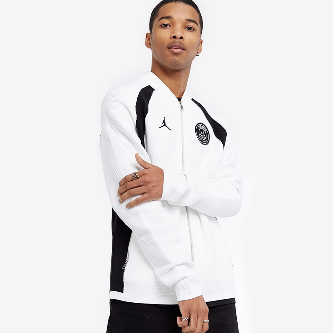 Jordan Paris Saint-Germain Full Zip Knitted Flight Jacket - White