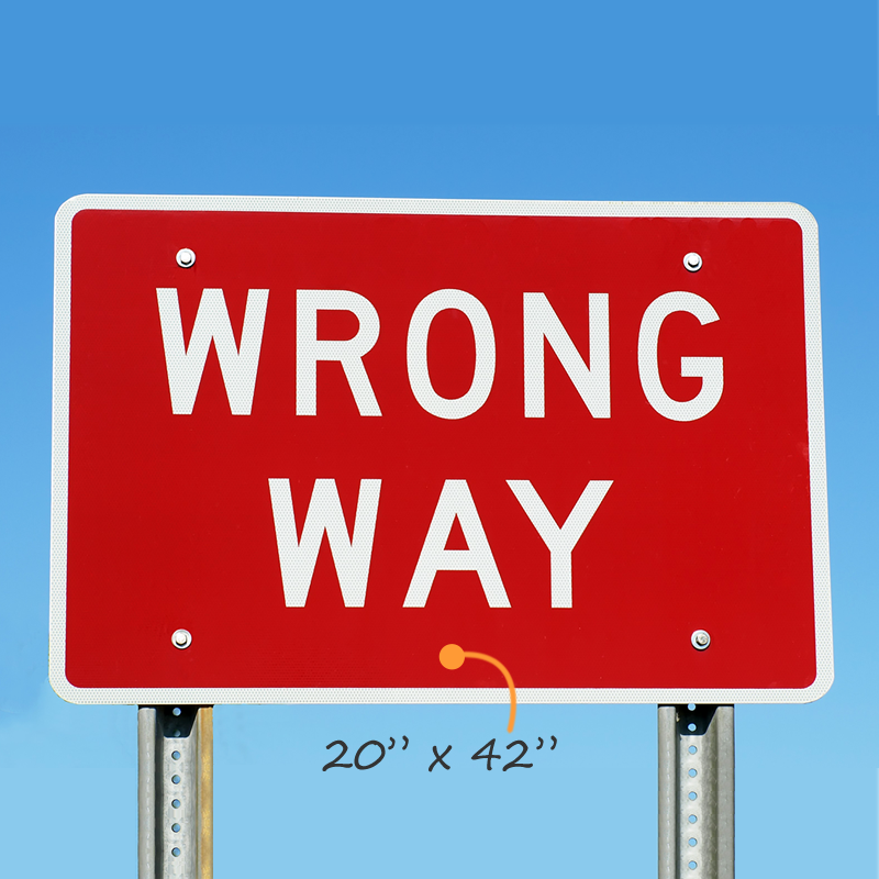 Traffic Sign - Wrong Way-R5-1a, SKU: X-R5-1A