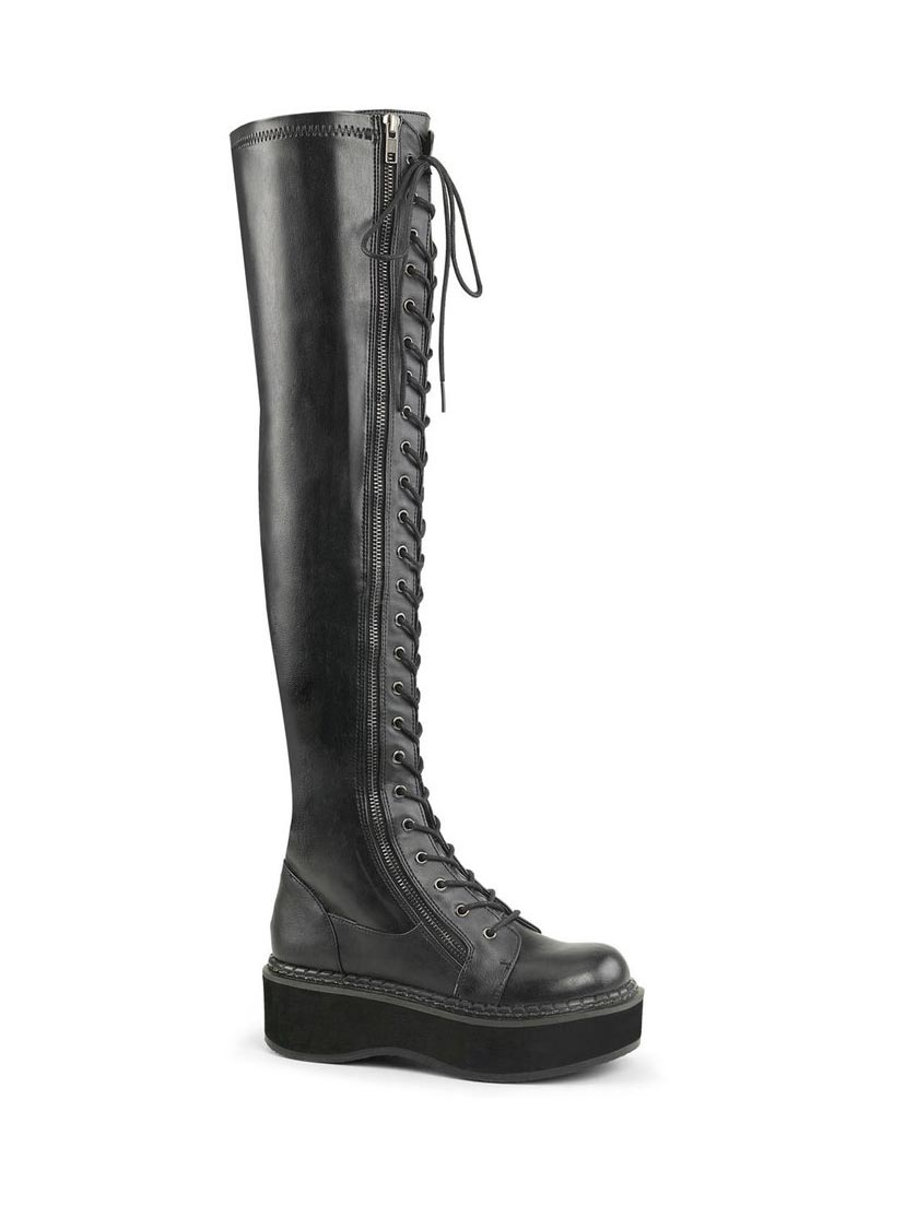 EMILY-375 Women's Gothic Black Platform Boots