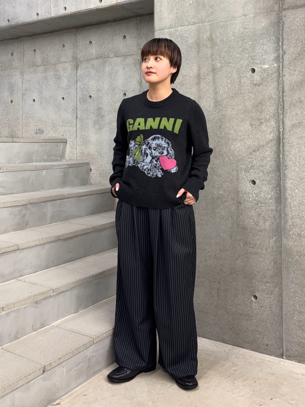 GANNI Graphic Wool Mix Puppy(S Phantom): トップス｜URBAN RESEARCH