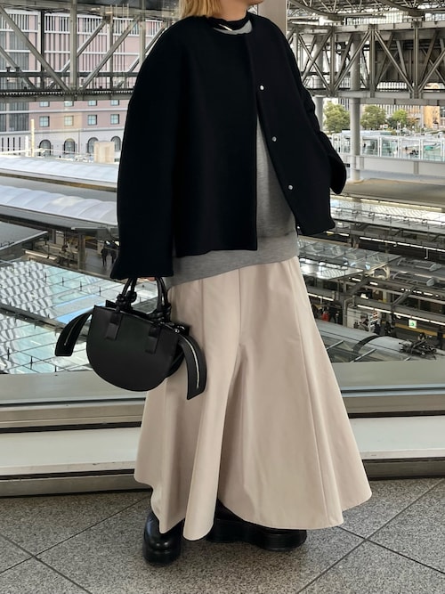 ELENDEEK 美品クールネックノーカラーコート 着用3回 ELENDEEK 美品