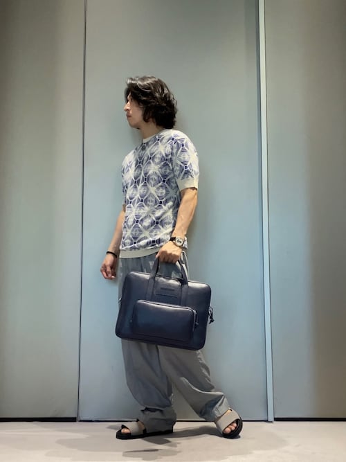 エンポリオ アルマーニ】ブリーフケース タンブルレザー製（ビジネス