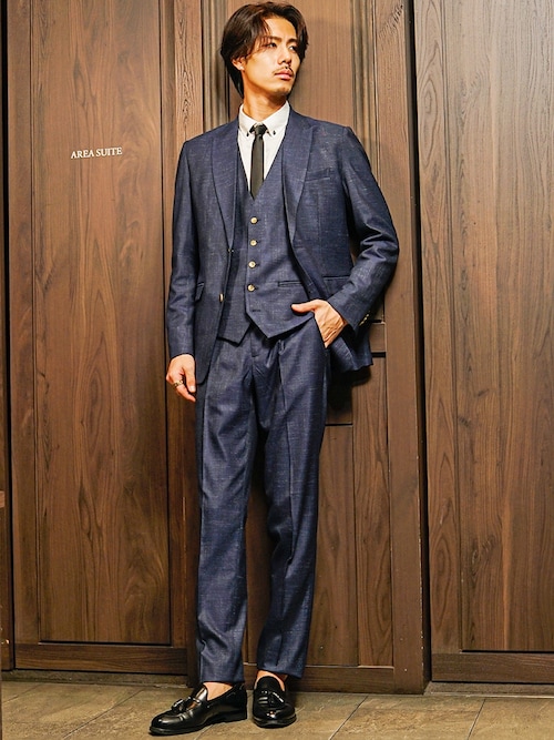 SOMEDIFF】モザイク柄スリーピースセットアップ/スーツ メンズ