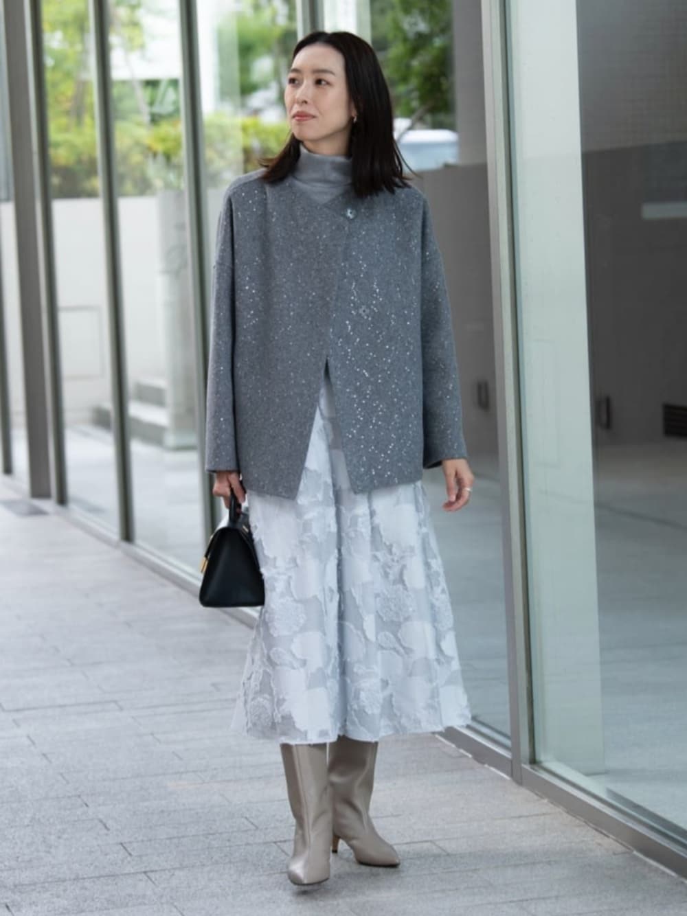 BALLSEY（ボールジィ）の「スパンコールリバー ショートコクーンコート