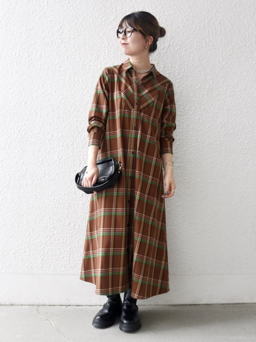 セール】SHIPS any:〈洗濯機可能〉チェック Aライン フレア シャツ