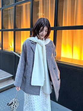 オーバーサイズウールシャギージャコットを使った人気ファッション