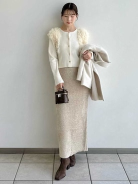 オーバーサイズウールシャギージャコットを使った人気ファッション