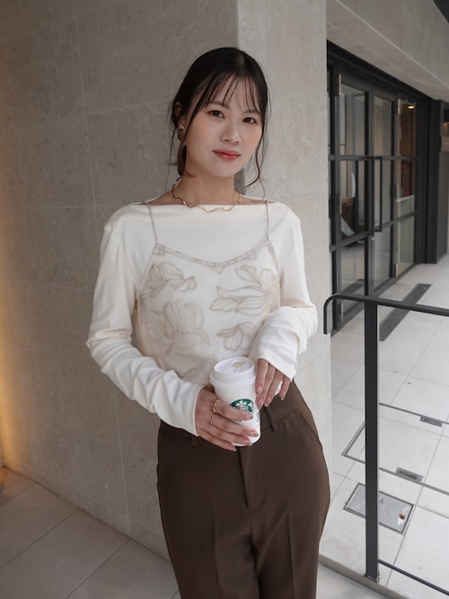 セール】チュール花柄刺繍ビスチェ【セットアップ可能】（キャミソール