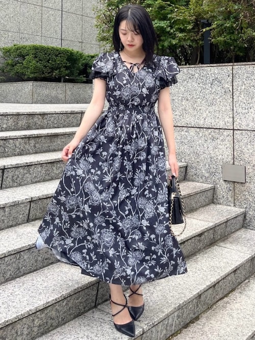 セール】オリジナル花柄ロングフレアワンピース（ワンピース）｜ROYAL