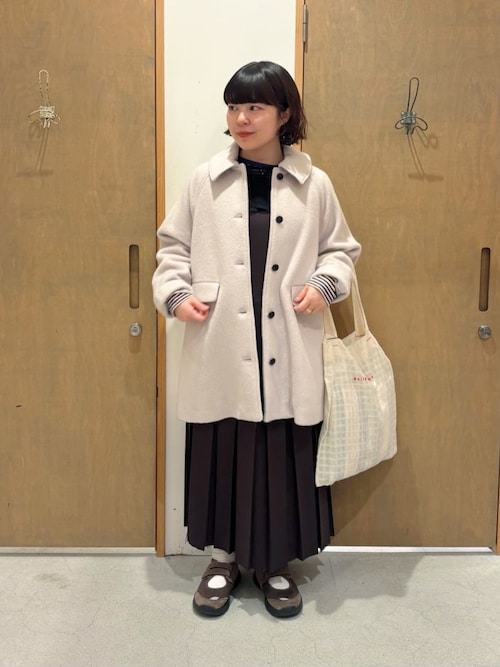 セール】モへヤ/カシミヤ シャギー Aラインコート（ステンカラーコート