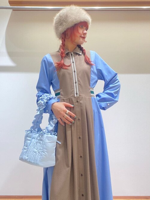 FURFUR（ファーファー） ワンピース リブコンビシャツワンピース