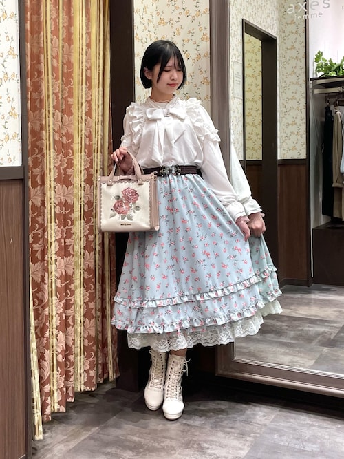 ミニチュアローズ柄スカート（スカート）｜axes femme（アクシーズ