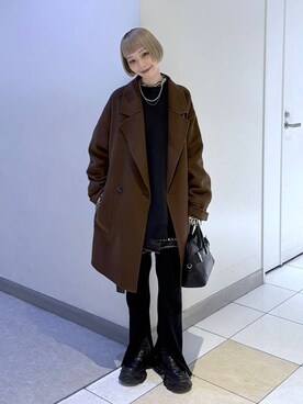 オンオフで着回し可能☆】ショートビーバーウールミドルコート/580964