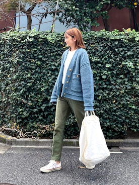 Curensology(カレンソロジー)/ツイーディヤーンニットカーディガンを