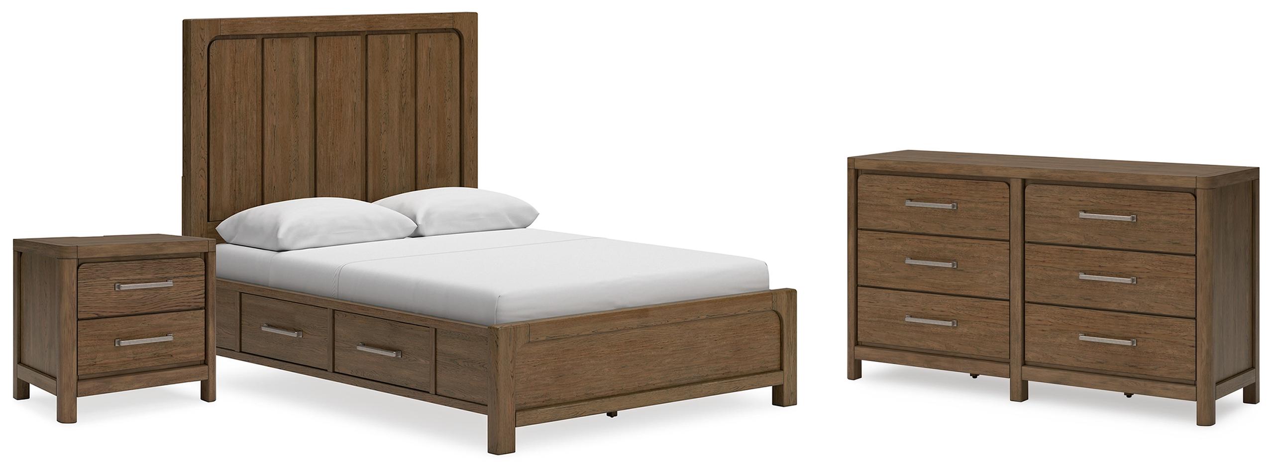 ASHLEY FURNITURE Queen Panel Bed With Dresser and Nightstand