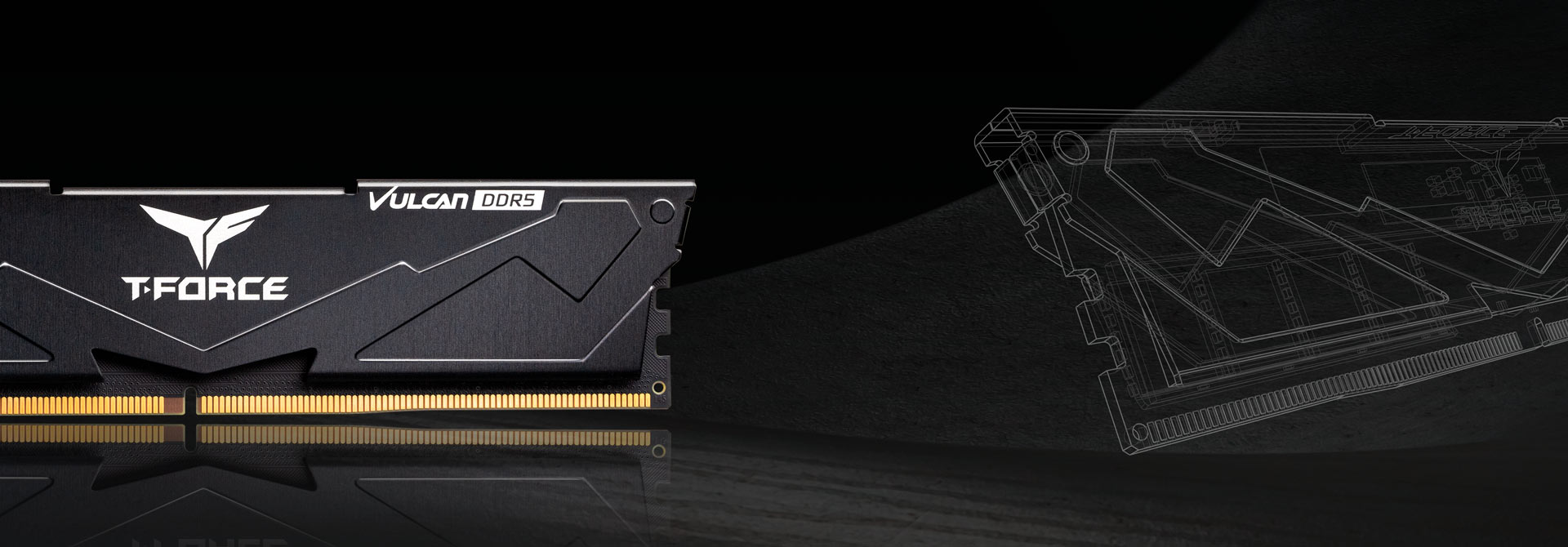 VULCAN DDR5 DESKTOP MEMORY BLACK 32GB(1x32GB) 6000MHz CL38 - TEAMGROUP