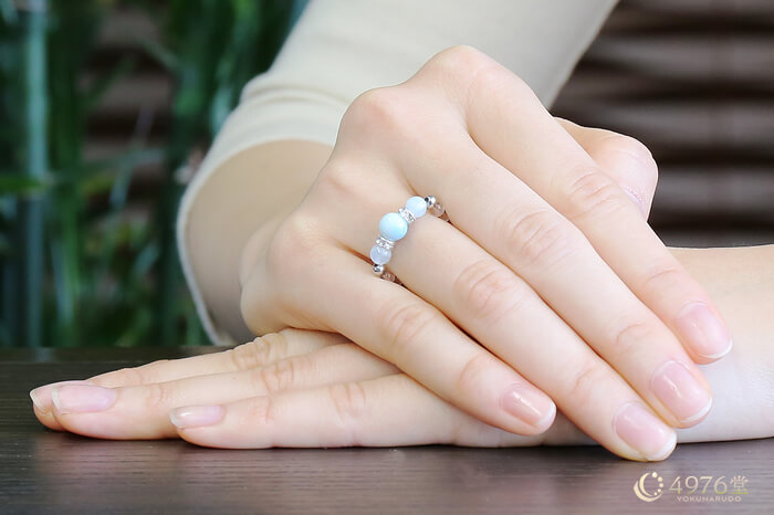 ラリマー・アクアマリン・水晶 リング ロンデル ｜ 天然石通販の4976堂
