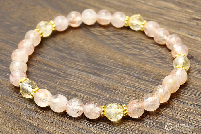 サンストーン・シトリン ブレスレット デイジー5ポイント ｜ 天然石